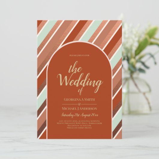 Colour Palette Cinnamon Sage Terracotta Wedding Kaart (Staand voorkant)