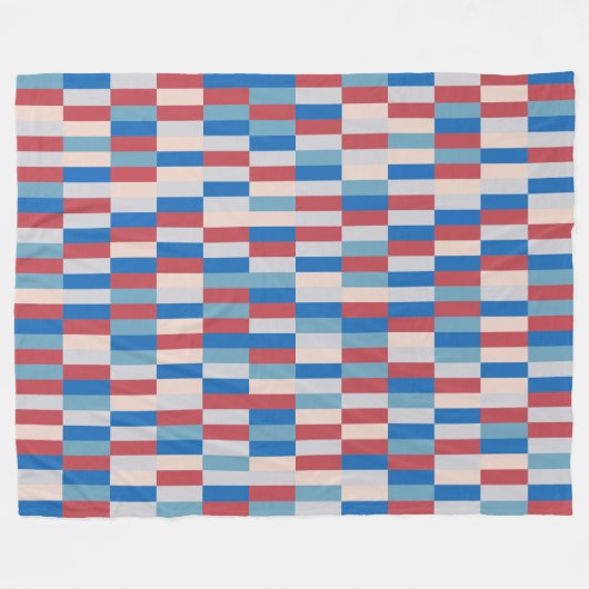 Colour Patchwork Patroon 121214b Fleece Deken (Voorkant (Horizontaal))