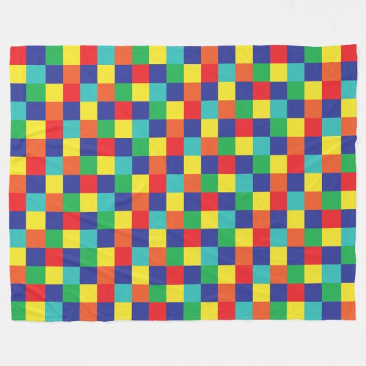 Colour Patchwork Patroon 141214 Fleece Deken (Voorkant (Horizontaal))