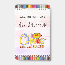 Colour Pencil Teacher Hall Pass voor klaslokaal Badge