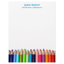 Colour Pencils Tutor Teacher Letterhead