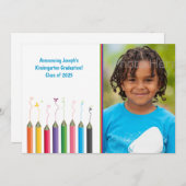 Colour Pencils Youth Afstudeerder Text Foto Aankondiging (Voorkant / Achterkant)
