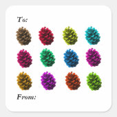 Colour Pinecones Gift Label (Voorkant)