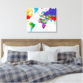 Colour Political Wereldkaart Canvas Afdruk (Insitu (Slaapkamer))