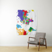 Colour Political Wereldkaart Wandkleed (In situ)
