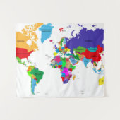 Colour Political Wereldkaart Wandkleed (Voorkant (horizontaal))