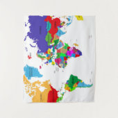 Colour Political Wereldkaart Wandkleed (Voorkant)
