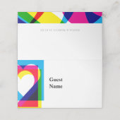 Colour Pop bruiloft naam kaart Plaatskaartje (Buitenkant ongevouwen)