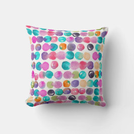 Colour Pop Throw Pillow – Cute Watercolor Cushion  Kussen