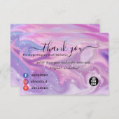 Colour Shift Holographic Paars Business Bedankkaart (Voorkant / Achterkant)
