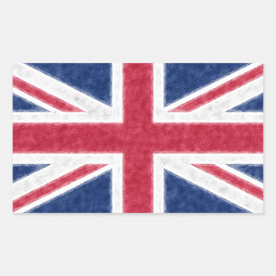 Colour Sketch Effect UK Flag Union Jack Rechthoekige Sticker