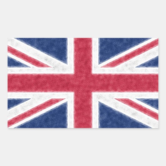 Colour Sketch Effect UK Flag Union Jack Rechthoekige Sticker (Voorkant)