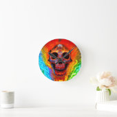 Colour Skull Ronde Klok (Huis)