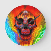 Colour Skull Ronde Klok (Voorkant)
