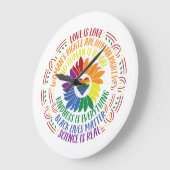 Colour Social Justice Flower Word Art  Grote Klok (Hoek)