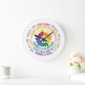 Colour Social Justice Flower Word Art  Grote Klok (Huis)