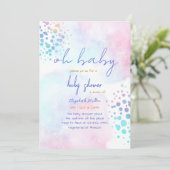 Colour Splash Gender Neutral Boy Girl Baby shower Kaart (Staand voorkant)