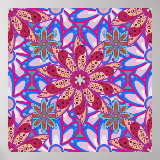 Colour Spring Theme seamless pattern Background. C Poster (Voorkant)