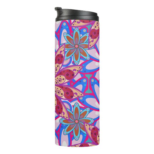 Colour Spring Theme seamless pattern Background. C Thermosbeker (Geroteerd rechts)