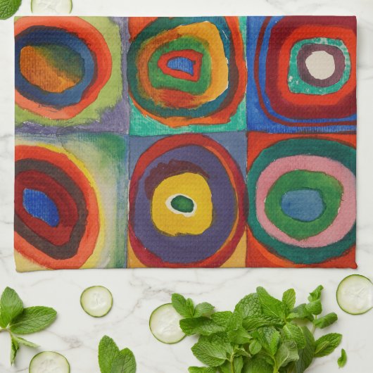 Colour Study, 1913, gemaakt door Wassily Kandinsky Theedoek (Gevouwen)