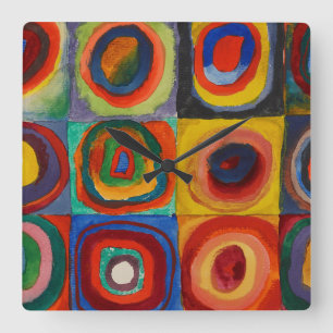 Colour Study, 1913, gemaakt door Wassily Kandinsky Vierkante Klok