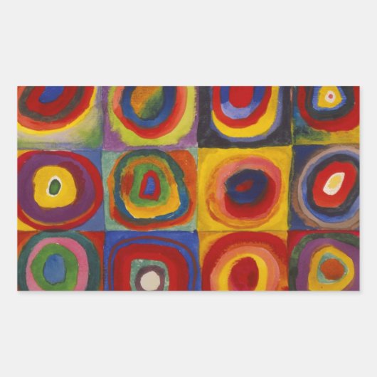 Colour Study of Squares Circles van Kandinsky Rechthoekige Sticker (Voorkant)
