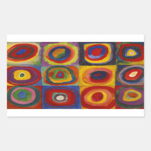 Colour Study of Squares Circles van Kandinsky Rechthoekige Sticker