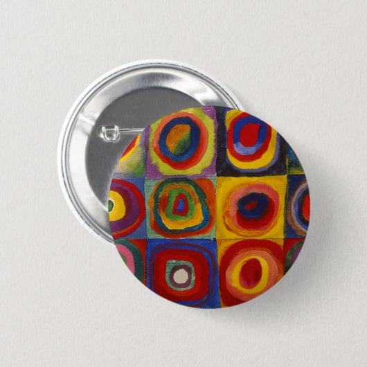 Colour Study of Squares Circles van Kandinsky Ronde Button 5,7 Cm (Voorkant /achterkant)