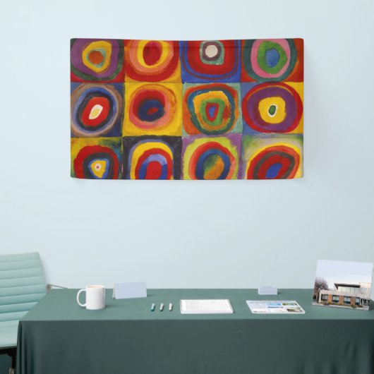 Colour Study of Squares Circles van Kandinsky Spandoek (Beurs)