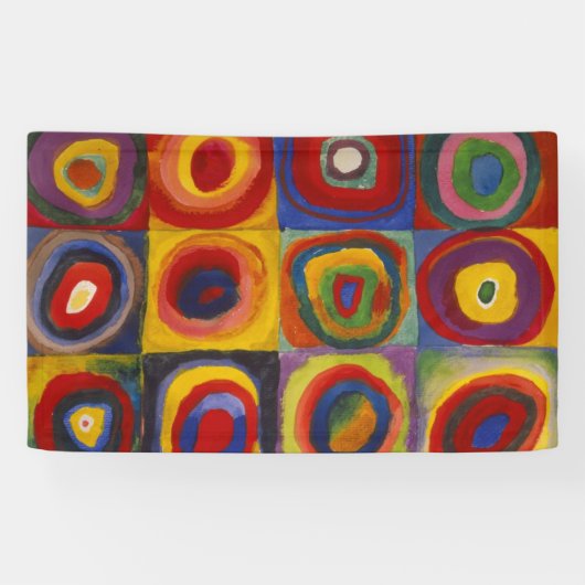 Colour Study of Squares Circles van Kandinsky Spandoek (Horizontaal)