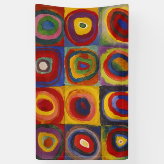 Colour Study of Squares Circles van Kandinsky Spandoek (Verticaal)
