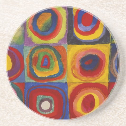 Colour Study of Squares Circles van Kandinsky Zandsteen Onderzetter (Voorkant)