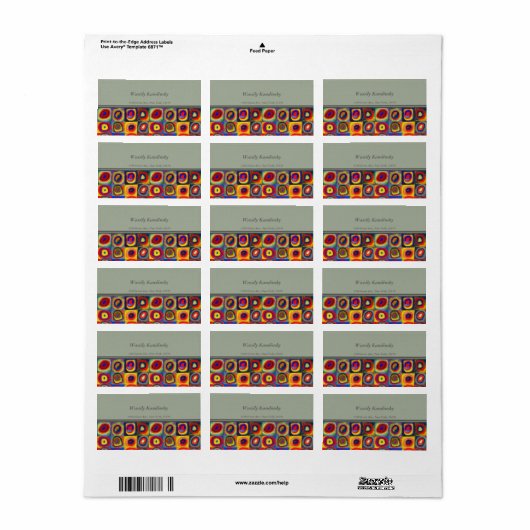 Colour Study van Wassily Kandinsky Etiket (Full Sheet)