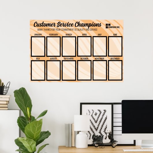 Colour wave medewerker van de maand foto display poster (Thuiskantoor)