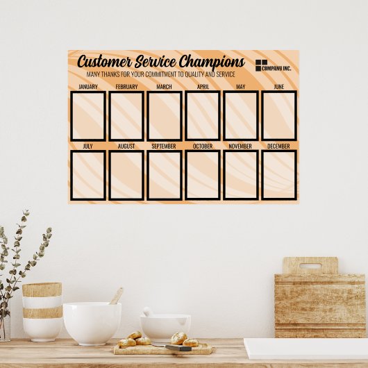 Colour wave medewerker van de maand foto display poster (Keuken)