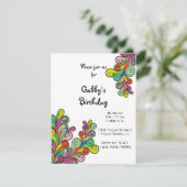 Colour Waves Birthday Party Kaart (Staand voorkant)