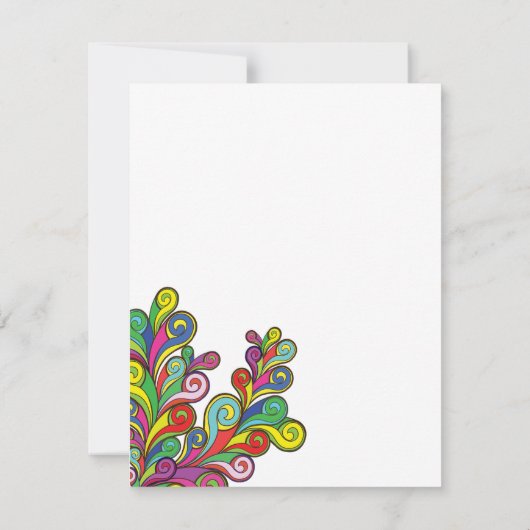 Colour Waves Birthday Party Kaart (Achterkant)