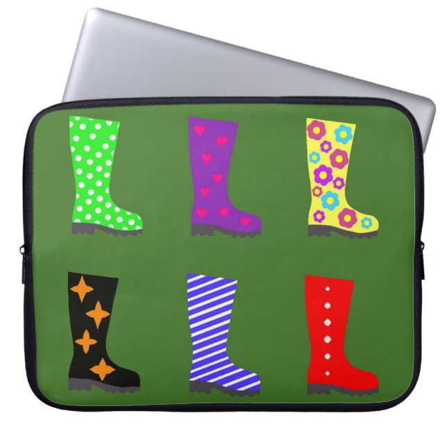 Colour Wellies Laptop Sleeve (Voorkant)