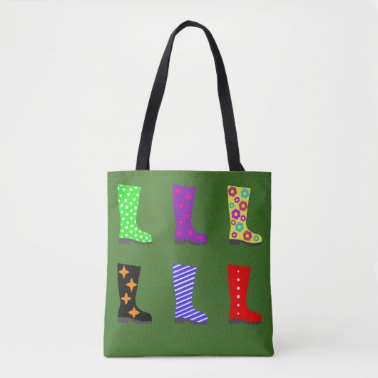 Colour Wellies Tote Bag (Voorkant)