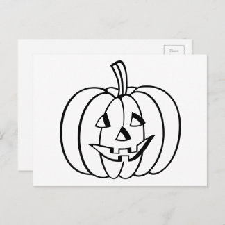 Colour-Your-Ewn Halloween Jack-O-Lantern pompoen Briefkaart