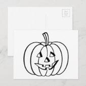 Colour-Your-Ewn Halloween Jack-O-Lantern pompoen Briefkaart (Voorkant / Achterkant)