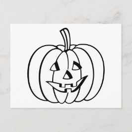 Colour-Your-Ewn Halloween Jack-O-Lantern pompoen Briefkaart
