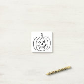 Colour-Your-Ewn Halloween Jack-O-Lantern pompoen Post-it® Notes (Op bureau)