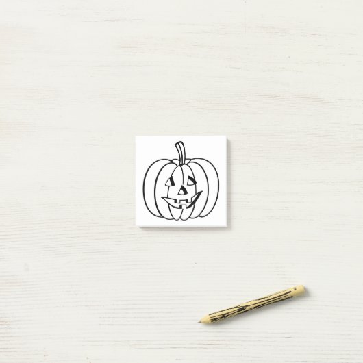 Colour-Your-Ewn Halloween Jack-O-Lantern pompoen Post-it® Notes (Op bureau)
