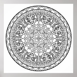 Colour Yourself Mandala Poster Abstracte vormen Ku