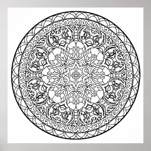 Colour Yourself Mandala Poster Abstracte vormen Ku (Voorkant)