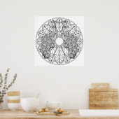 Colour Yourself Mandala Poster Art Peacocks vogels (Keuken)