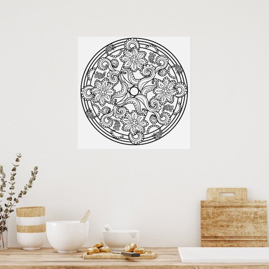 Colour Yourself Mandala Poster Paisley Zee (Keuken)