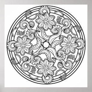 Colour Yourself Mandala Poster Paisley Zee