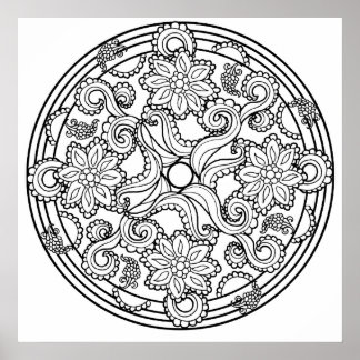 Colour Yourself Mandala Poster Paisley Zee